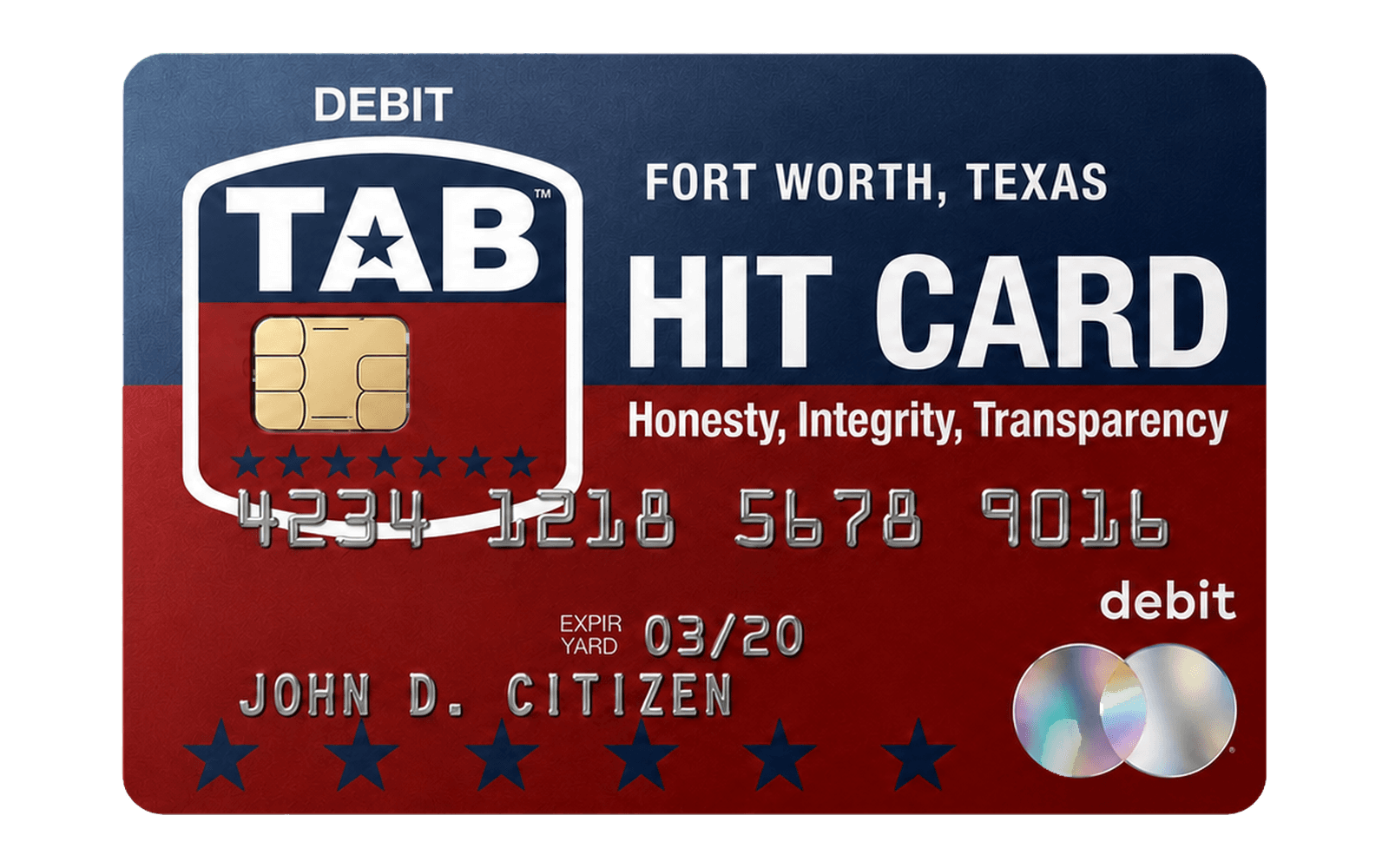 Fort Worth TAB HIT Card debit design
