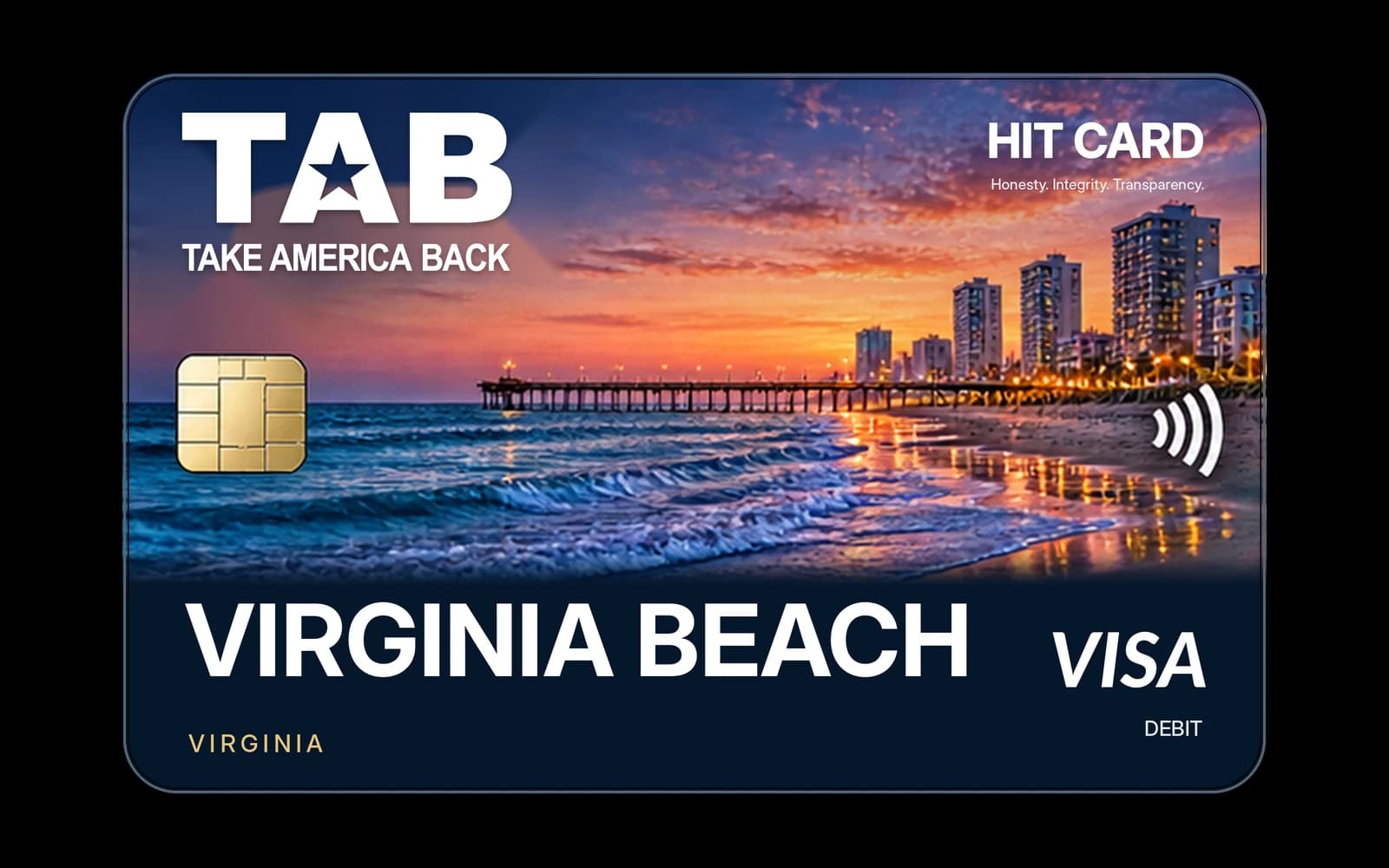 TAB HIT Card Visa debit card for Virginia Beach, Virginia